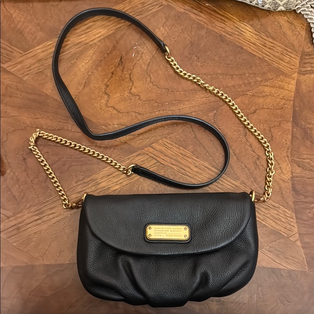 Marc Jacobs Karlie Black Leather Crossbody Bag